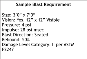 list of requirements to qualify as a steel blast door
