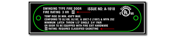 fire door label