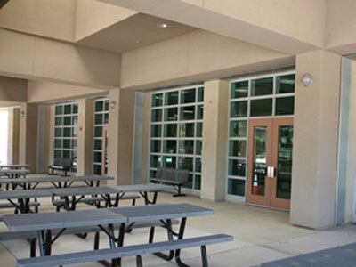 steel doors in a k-12 school