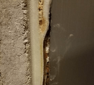 close-up photo of rusted interior of door