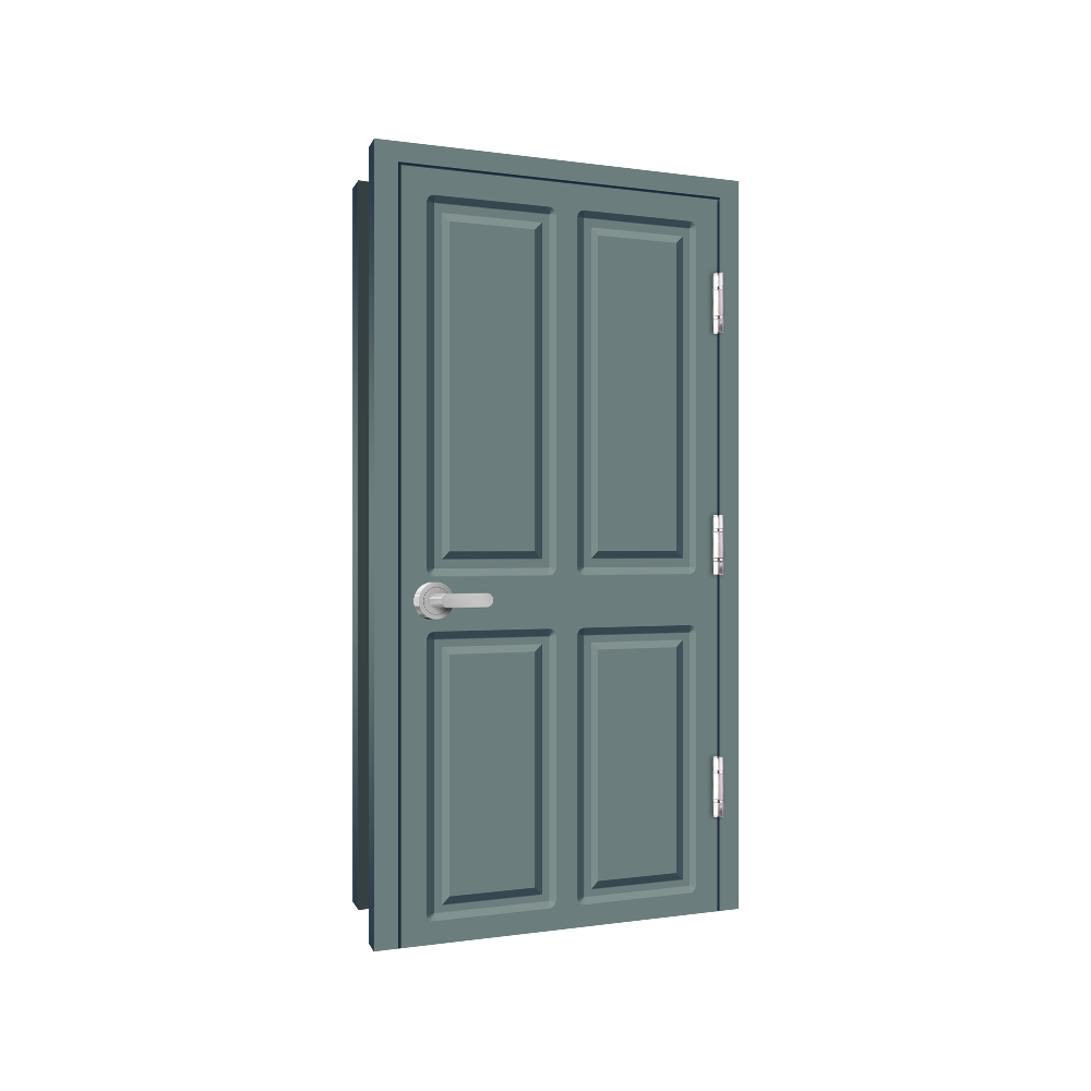 4 Panel Embossed steel door detail drawings