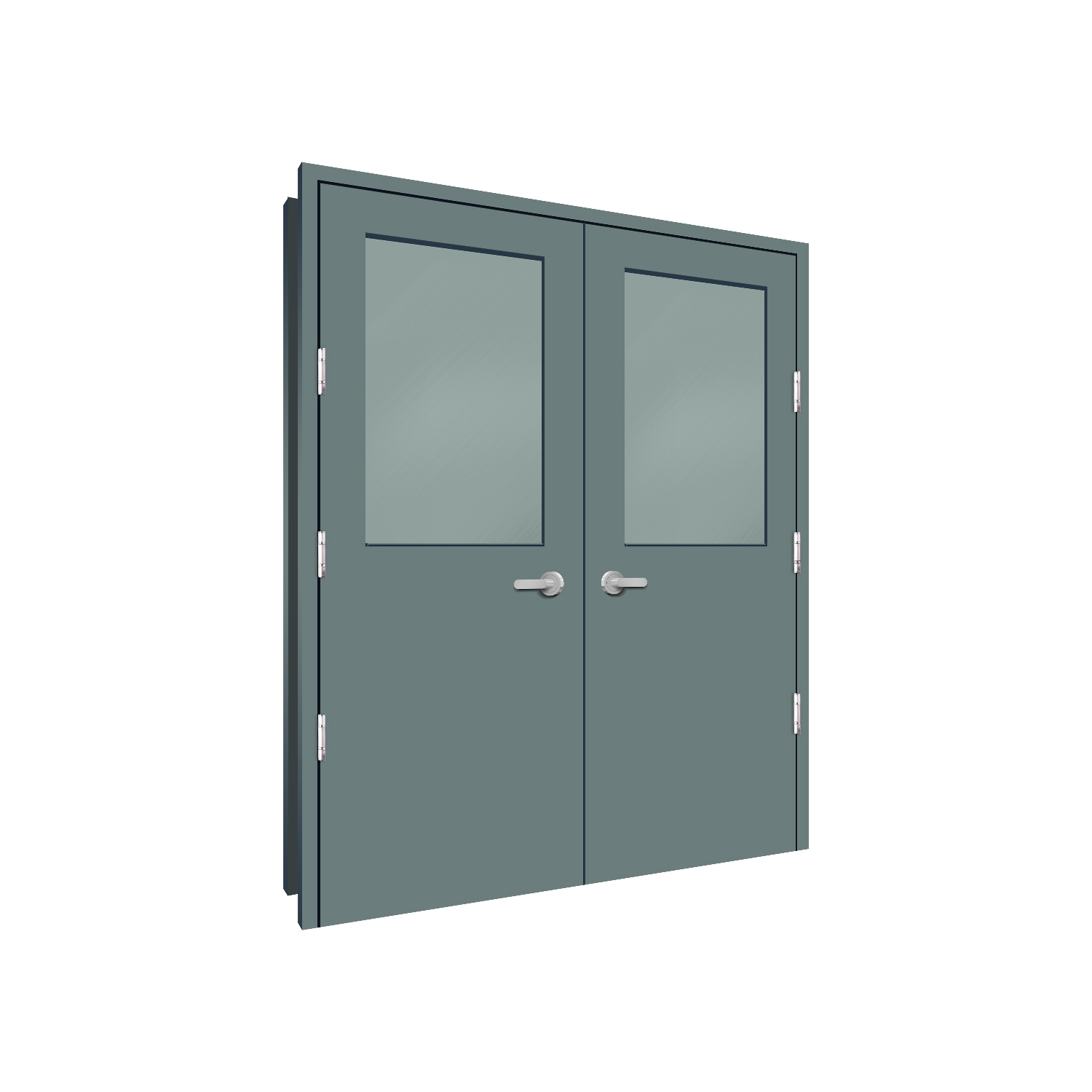 Half Glass Pair Steel Doors steel door detail drawings