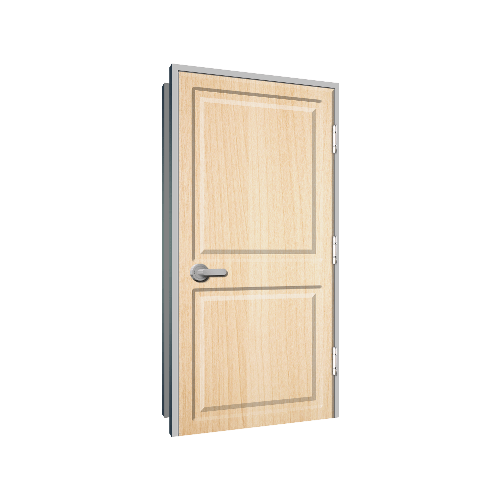 Wood 2 Panel Embossed steel door detail drawings
