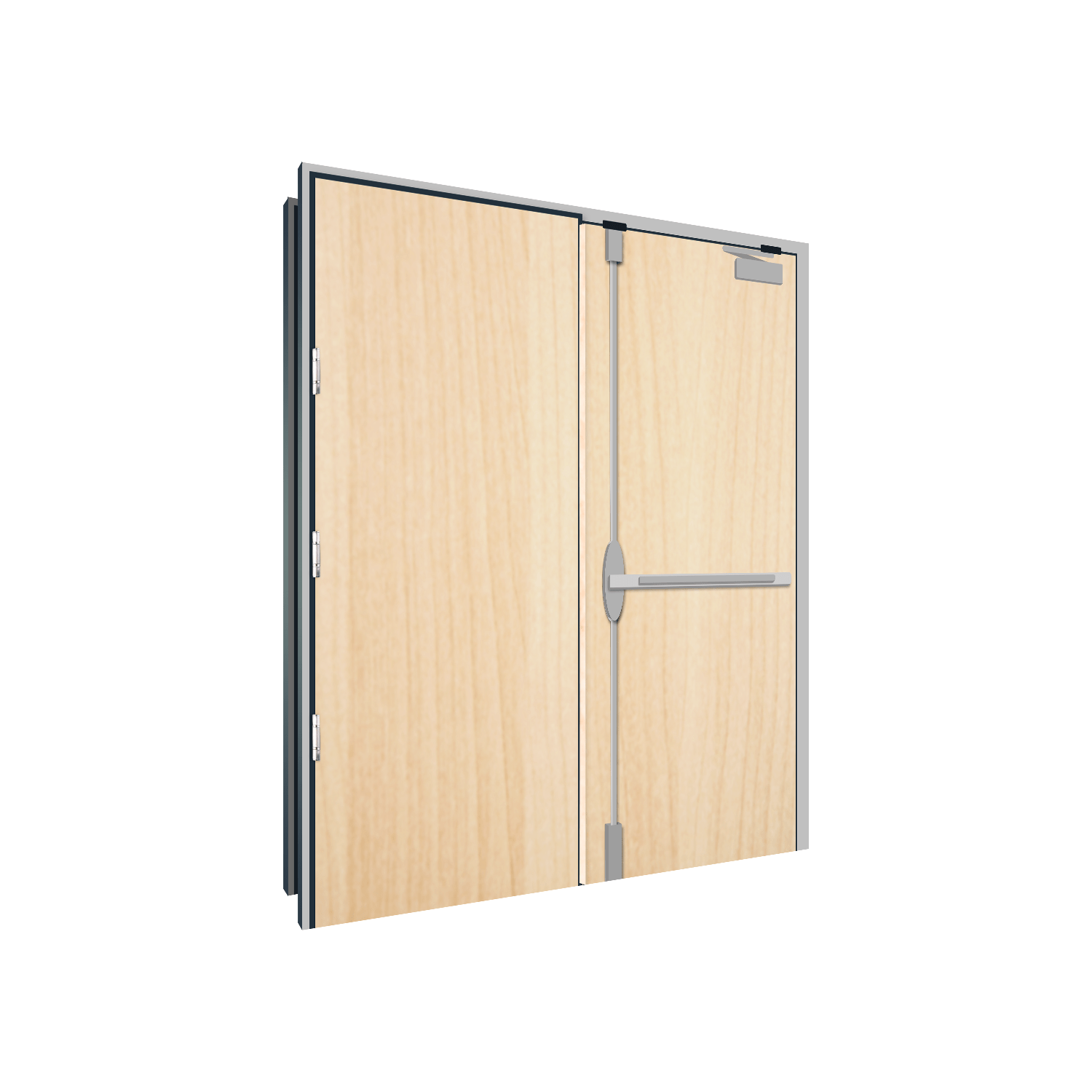 Wood Double Egress Pair steel door detail drawings
