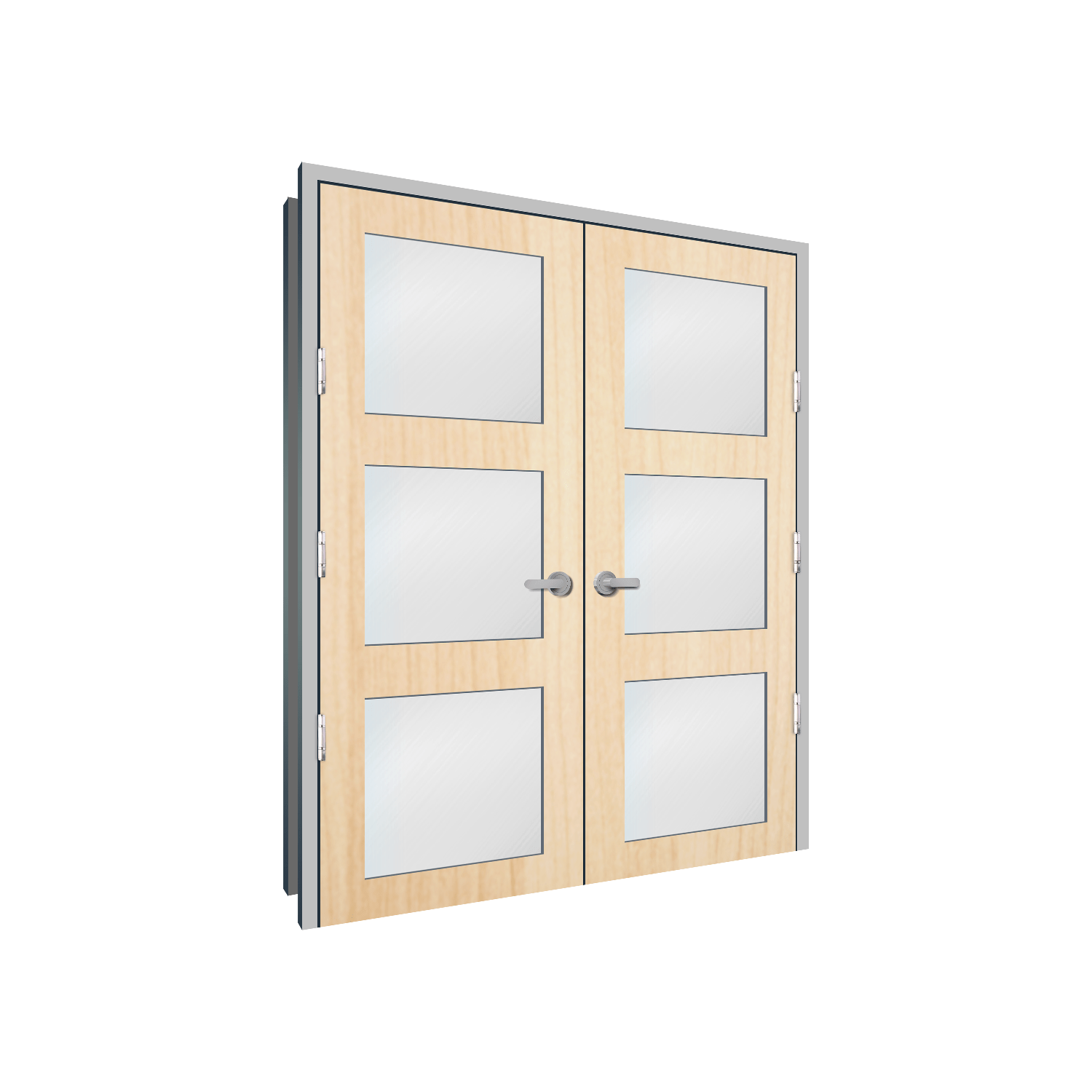 Wood Full Glass 3 Pair steel door detail drawings