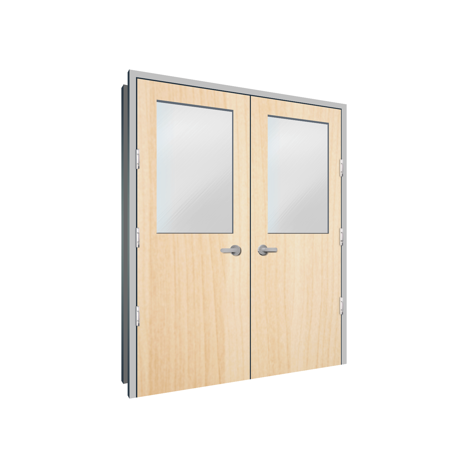 Wood Half Glass Pair Doors steel door detail drawings