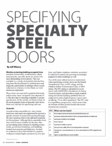 specifying specialty steel doors intro