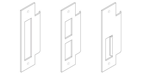 illustration of proper door strike plate placement