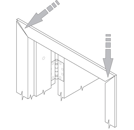 illustration of mitered frame on doors not lining up