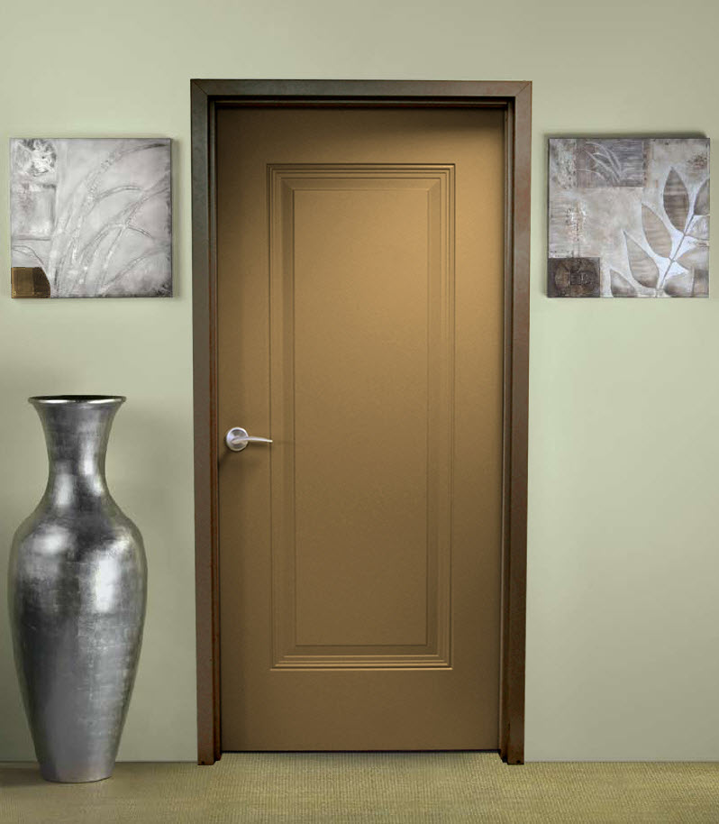Brown custom steel office door