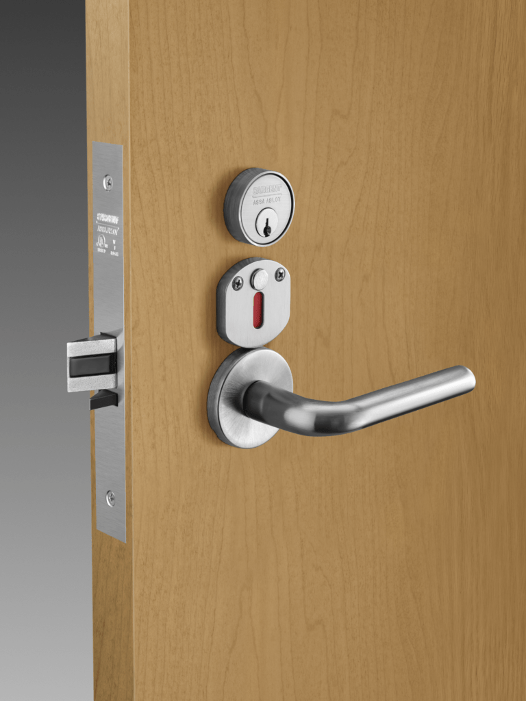 Sargent 8200 indicator red with latchbolt_rgb