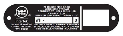 fire door 20 min label