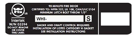 fire door 90 min label