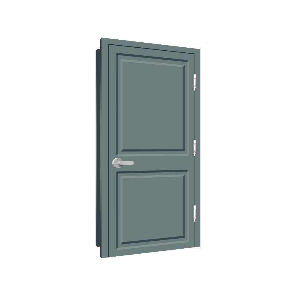 2 Panel Embossed steel door detail drawings