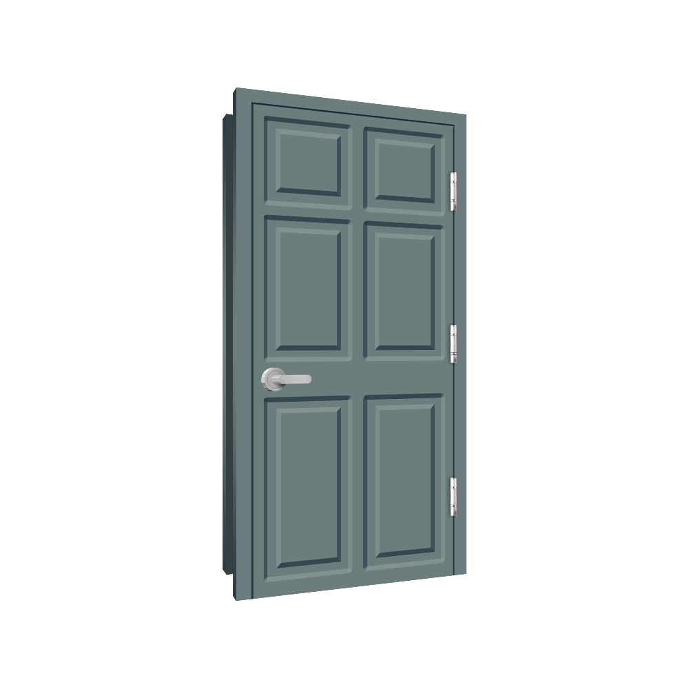 6 Panel Embossed steel door detail drawings