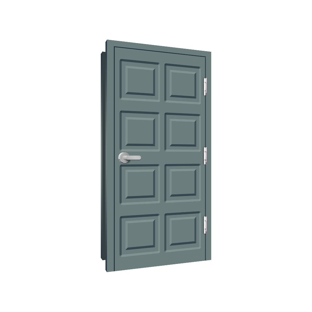 8 Panel Embossed steel door detail drawings