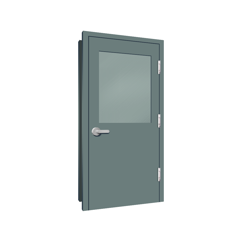 Half Glass steel door detail drawings
